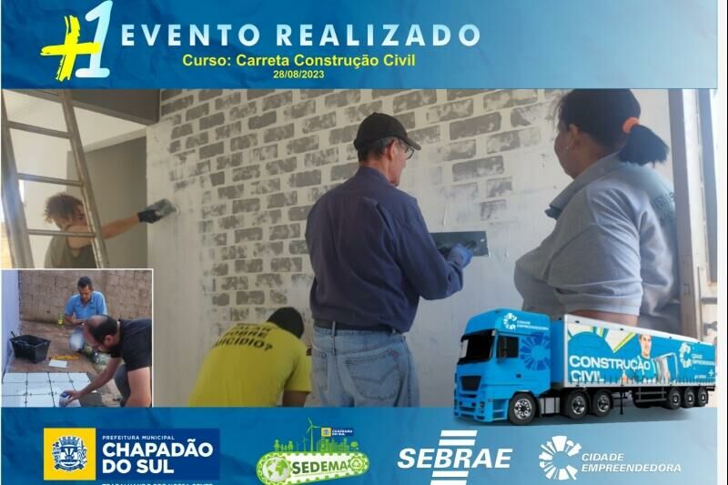 Imagem de compartilhamento para o artigo Carreta de Construção Civil capacita profissionais de Chapadão do Sul da MS Todo dia